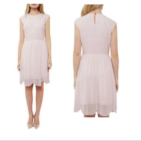 ted baker pink scallop dress